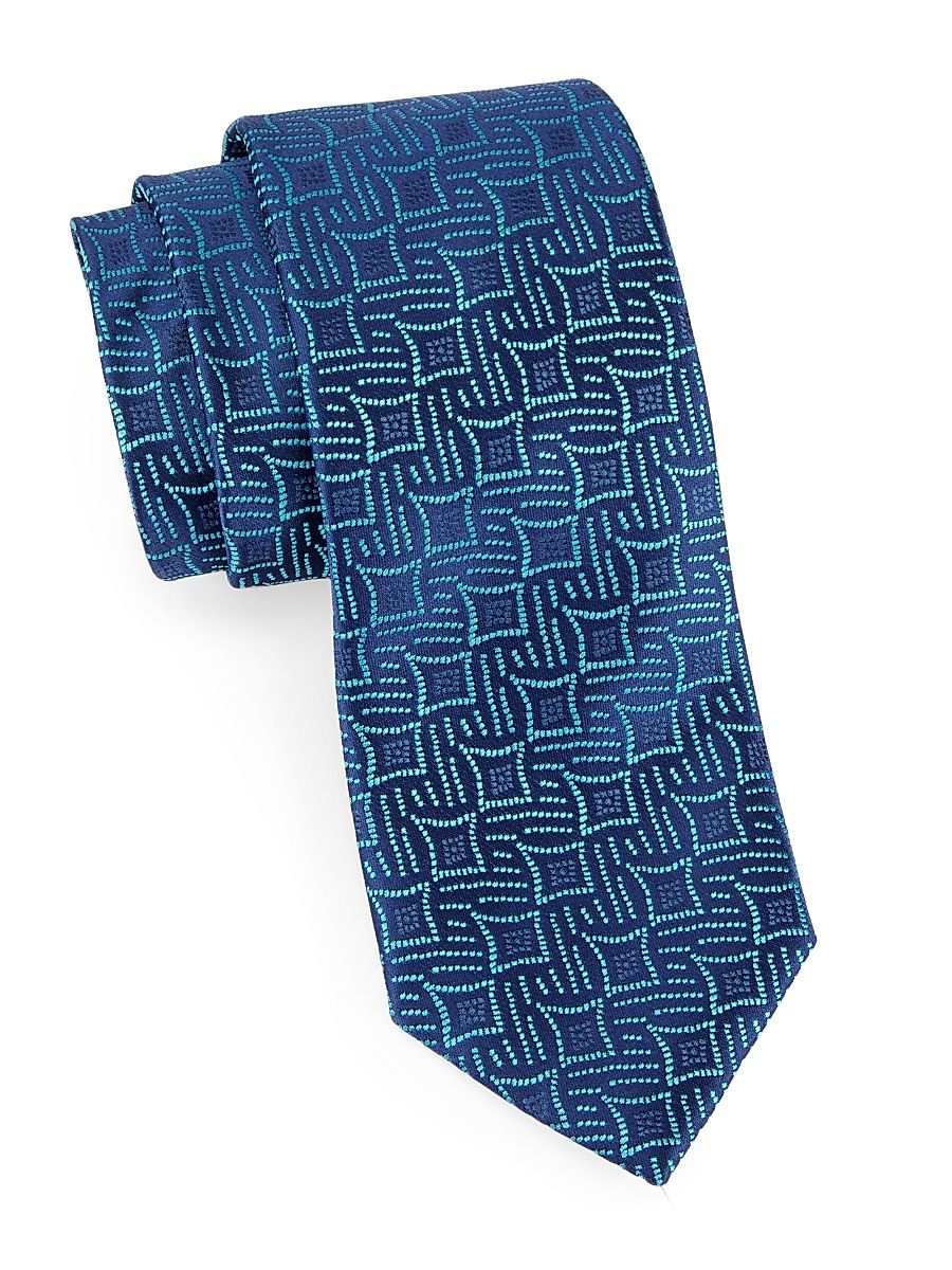 Men's Silk Jacquard Tie - Green Aqua