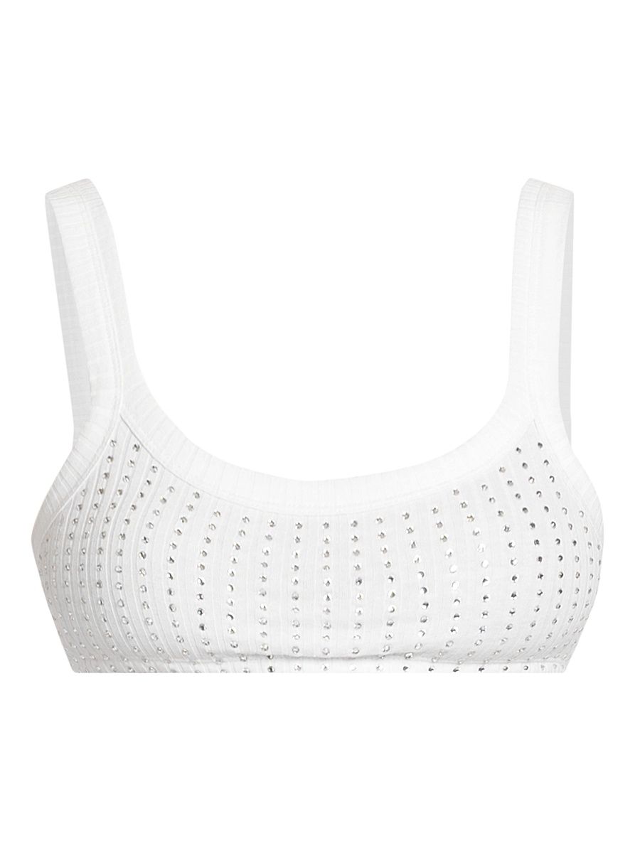 Women's Thermostrass Macro Rib Bra Top - White - Size 8