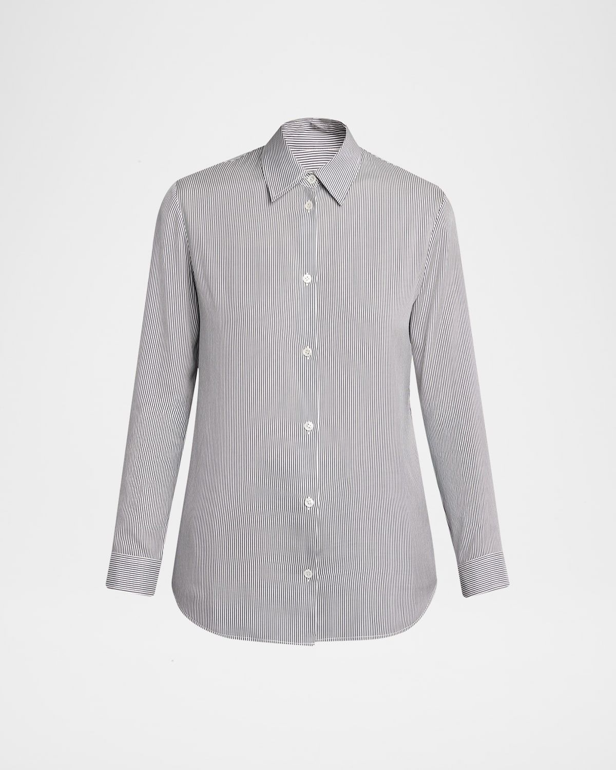 Petra Striped Silk Poplin Button-Down Shirt