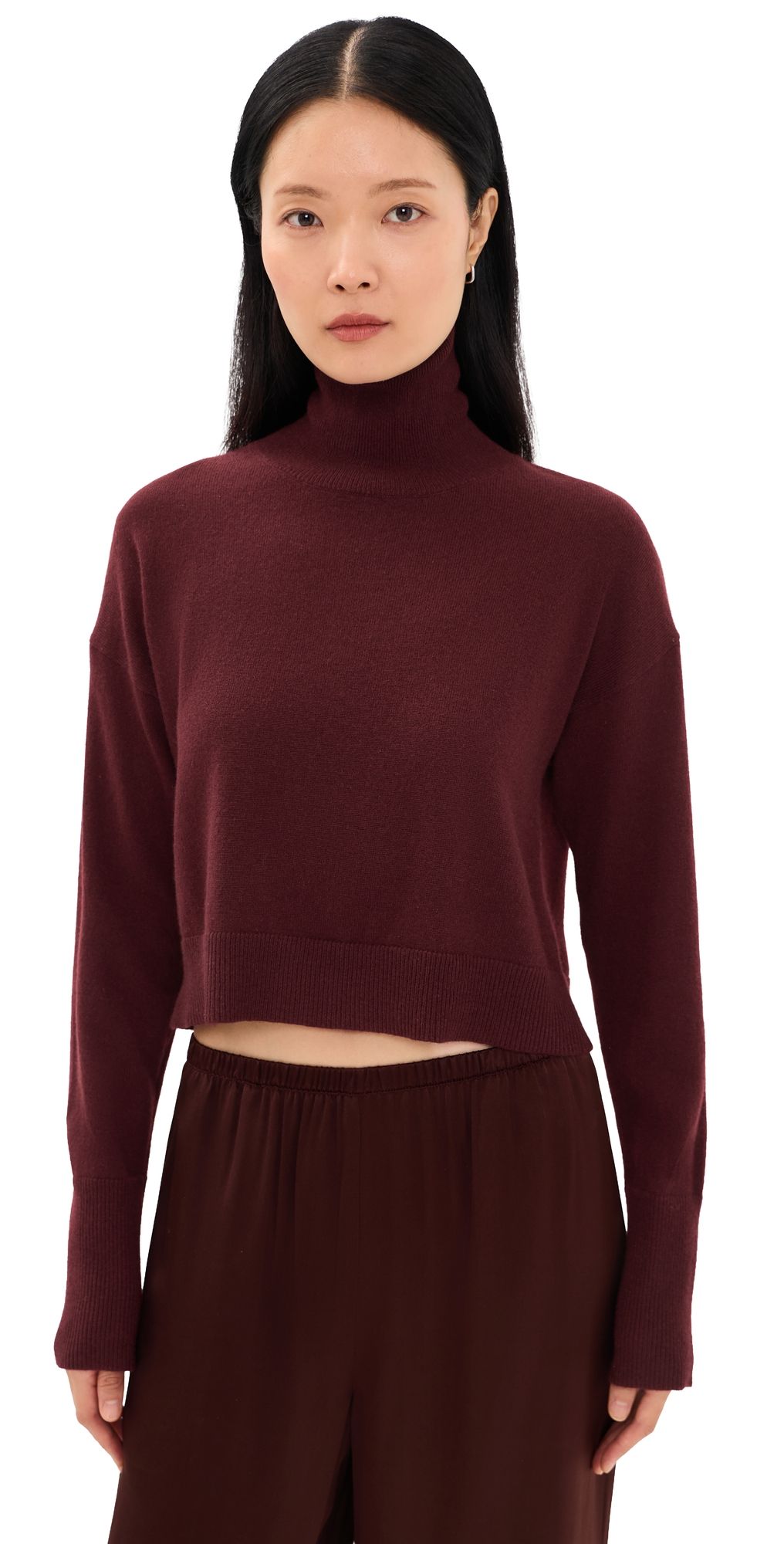 Sablyn Sable Cashmere Turtleneck Sweater Cabernet XS