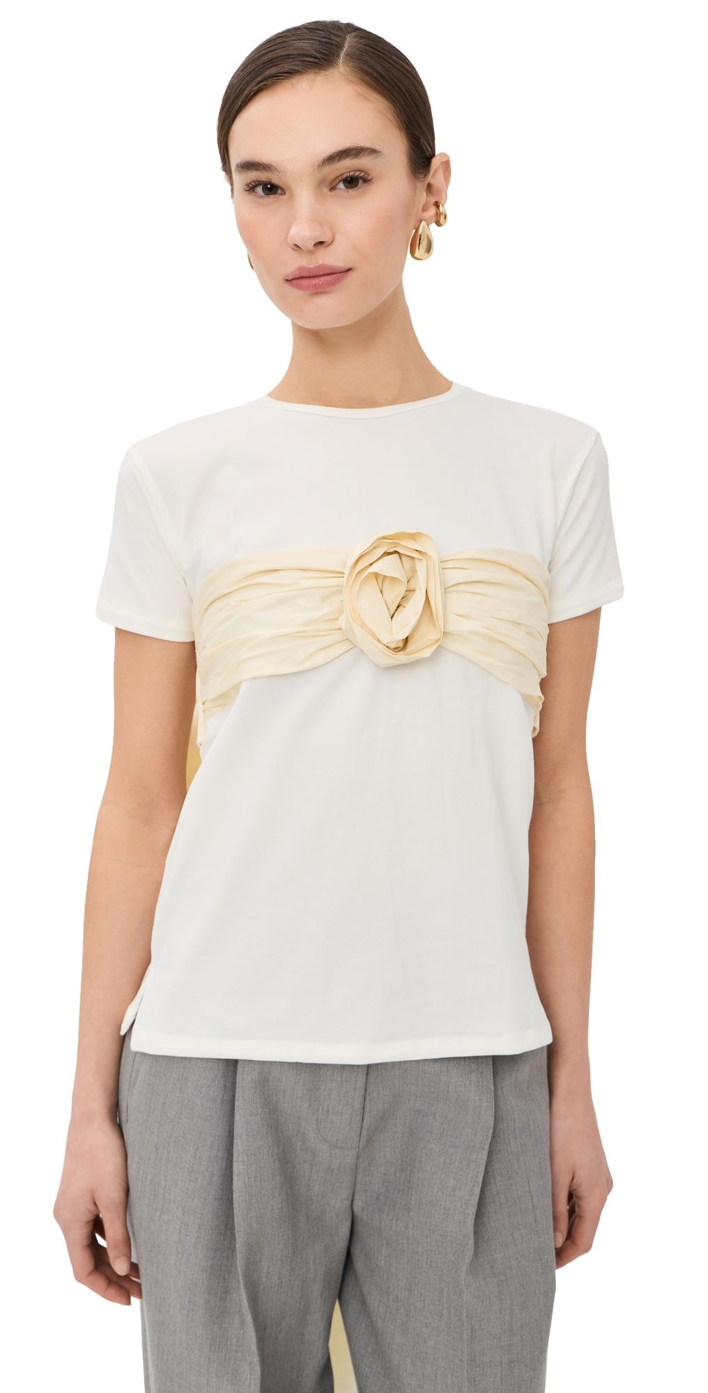 By Efrain Mogollon Rosita Victoria T-Shirt White/Butter Yellow M