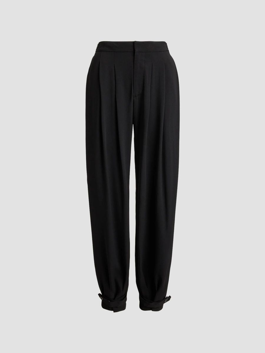 Polo Ralph Lauren Women's Pleated Crepe Jodhpur Pants - Black - Size 8