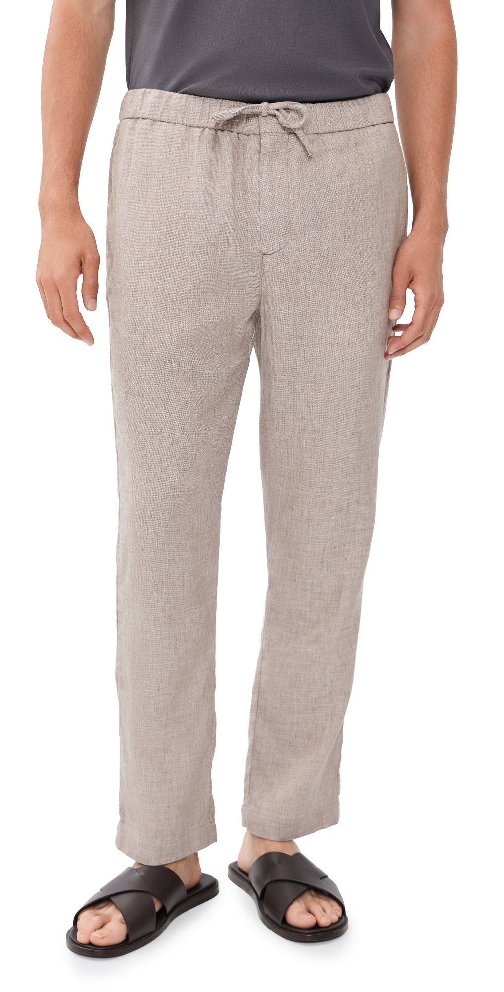 Frescobol Carioca Oscar Linen Chino Pants Light Brown 32