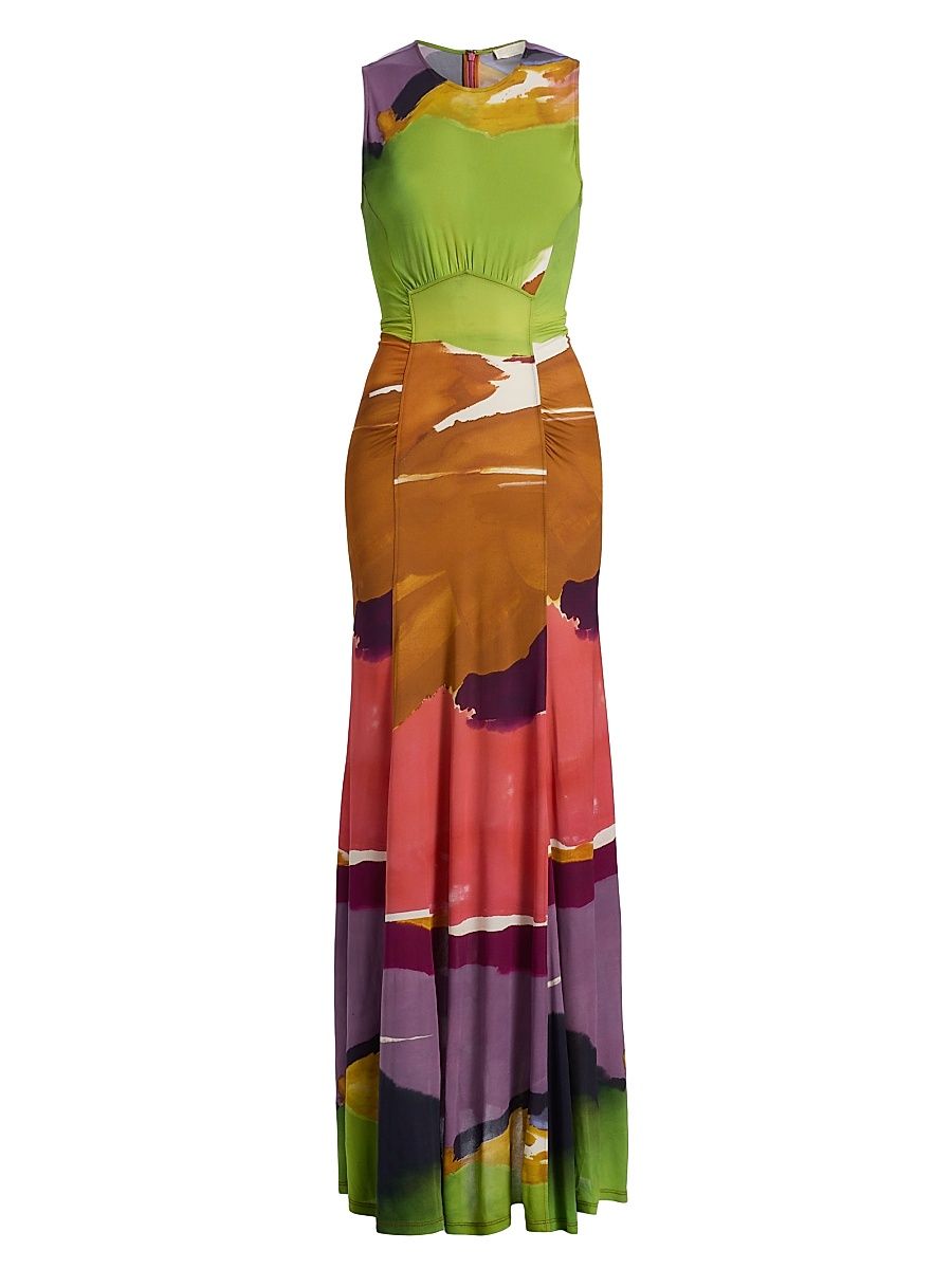 Women's Lana Printed Maxi Dress - Nature Abhors A Vacuum - Size XL