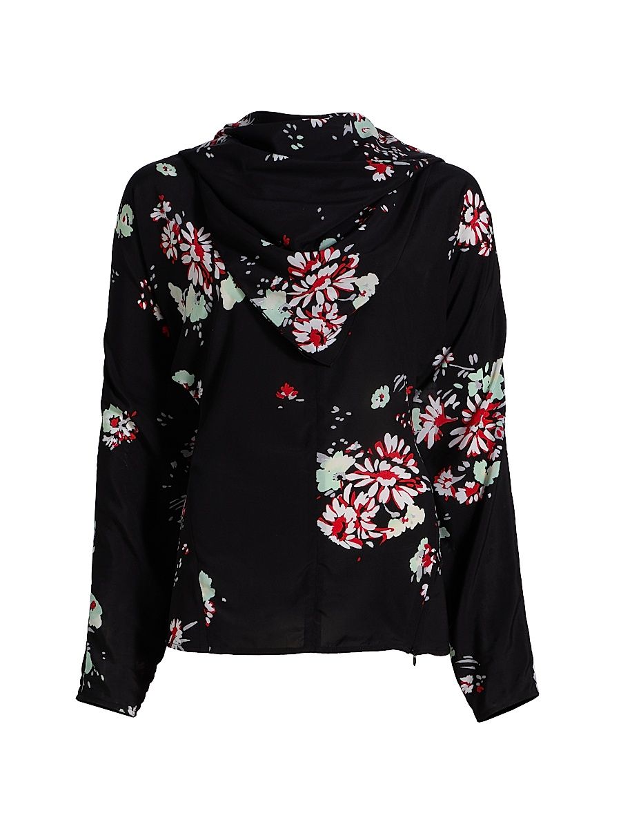 Women's Ysabelle Floral Long-Sleeve Top - Black Multi - Size 12