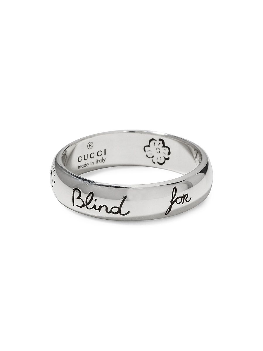 Women's Blind for Love Sterling Silver Band Ring - Silver - Size 6.5