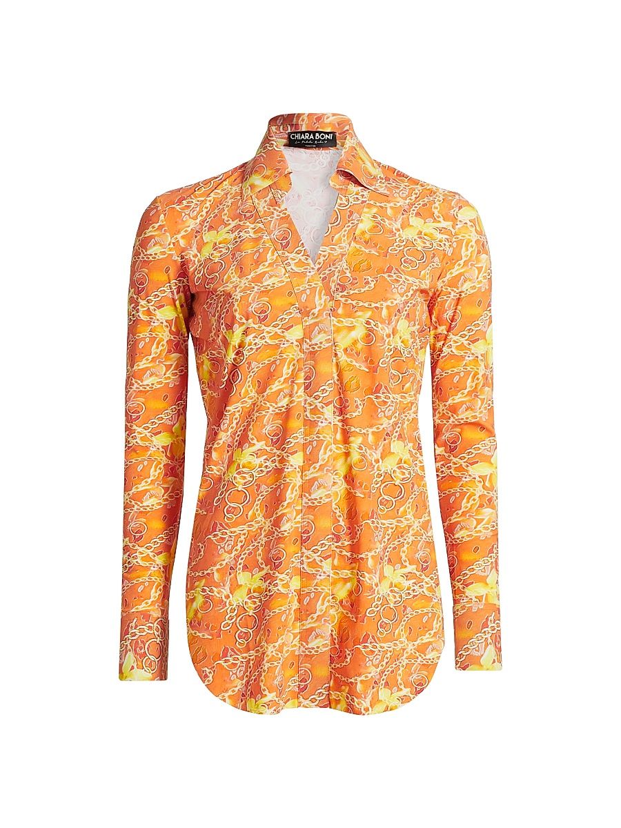 Women's Atena Print Shirt - Dijon Print - Size 6