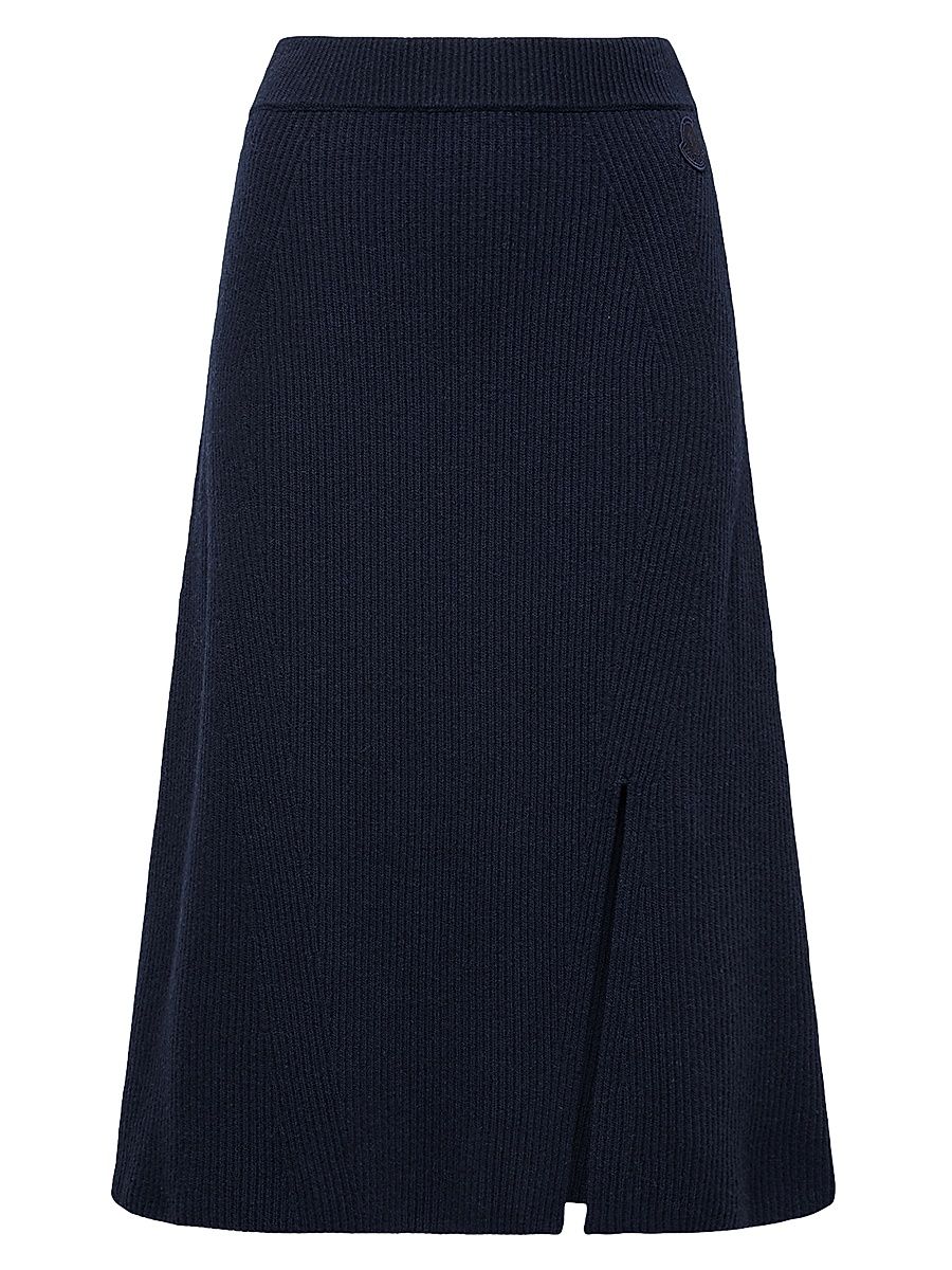 Women's Skirt in Wool & Cashmere - Dark Blue - Size XL