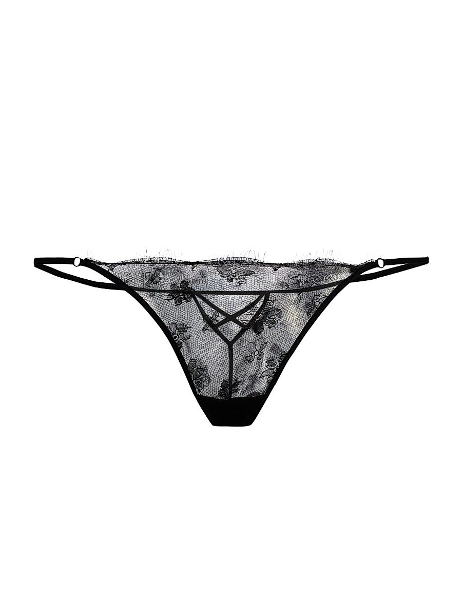 Women's All Over Lace Panty - Black - Size Large