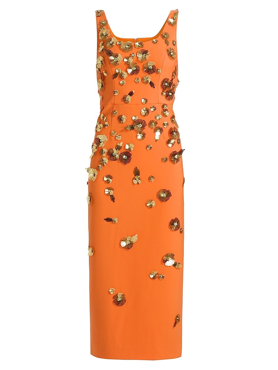 Women's Floral-Embellished Midi-Dress - Tiger Lily - Size 14