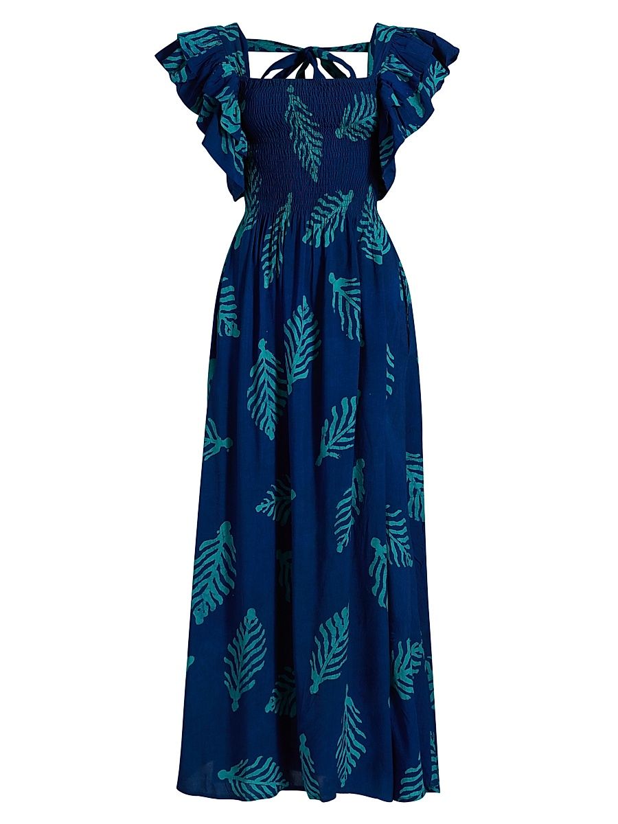 Women's Sola Printed A-Line Maxi Dress - Blue - Size XL