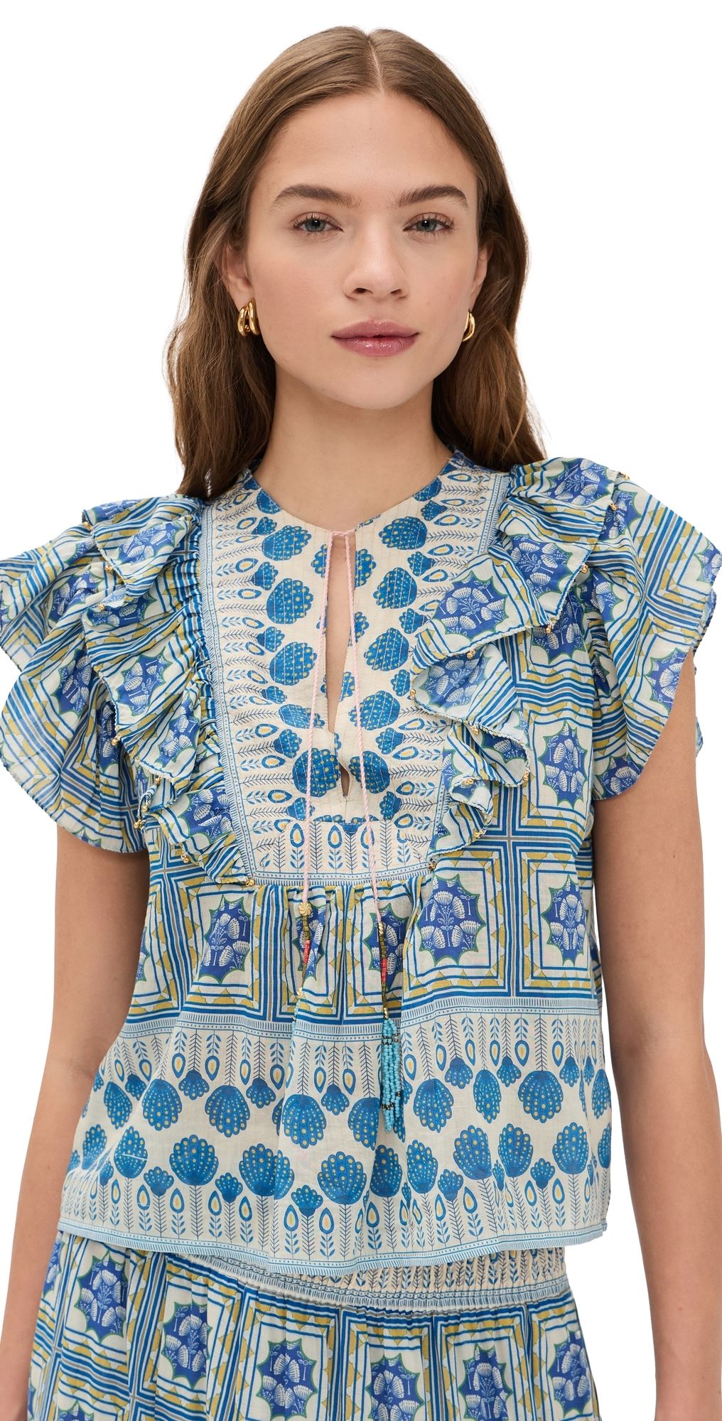 Bell Kiara Top Blue Yellow Moitf XL