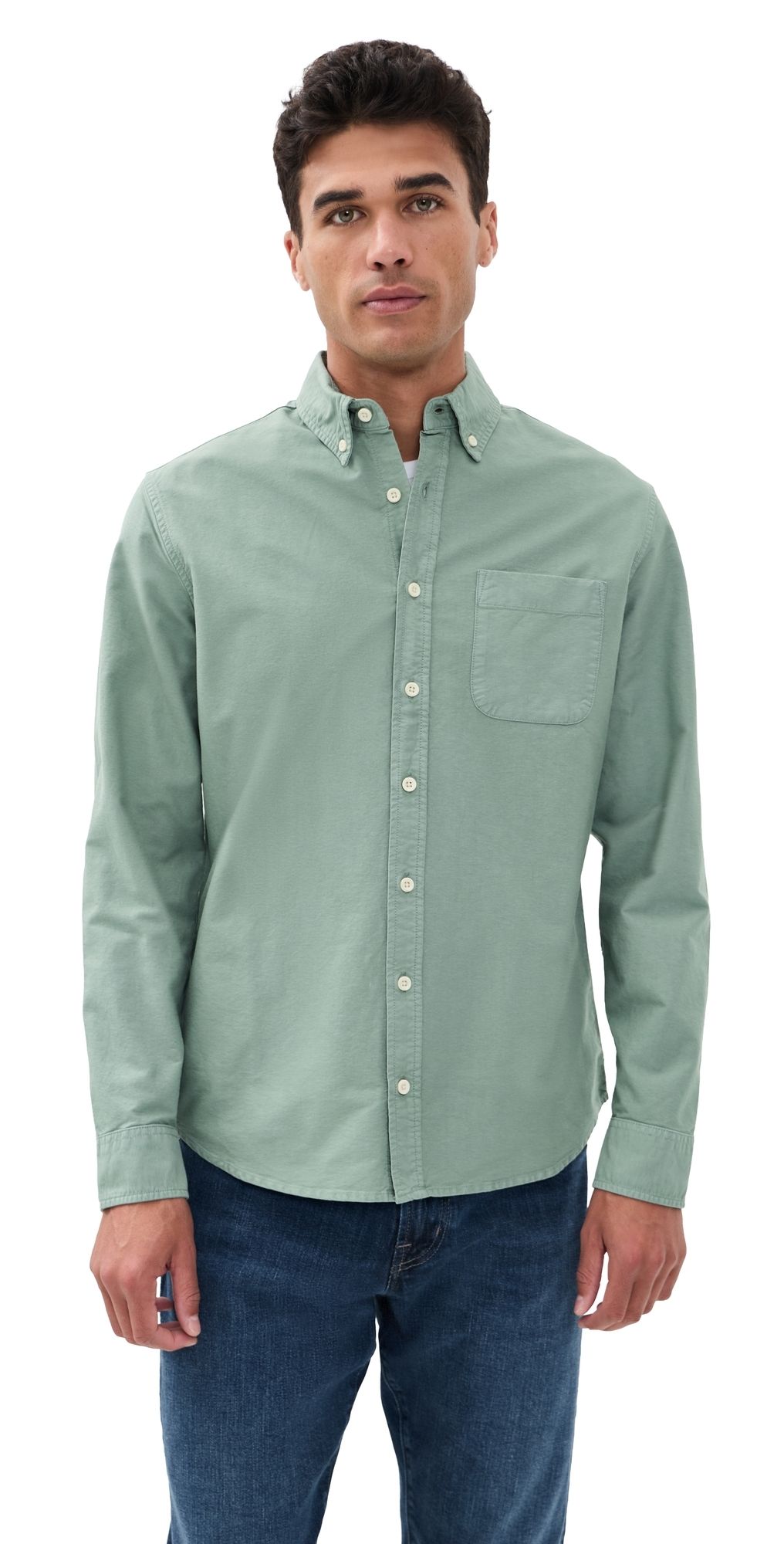 Taylor Stitch The Jack Oxford Shirt Surf Green Oxford 42