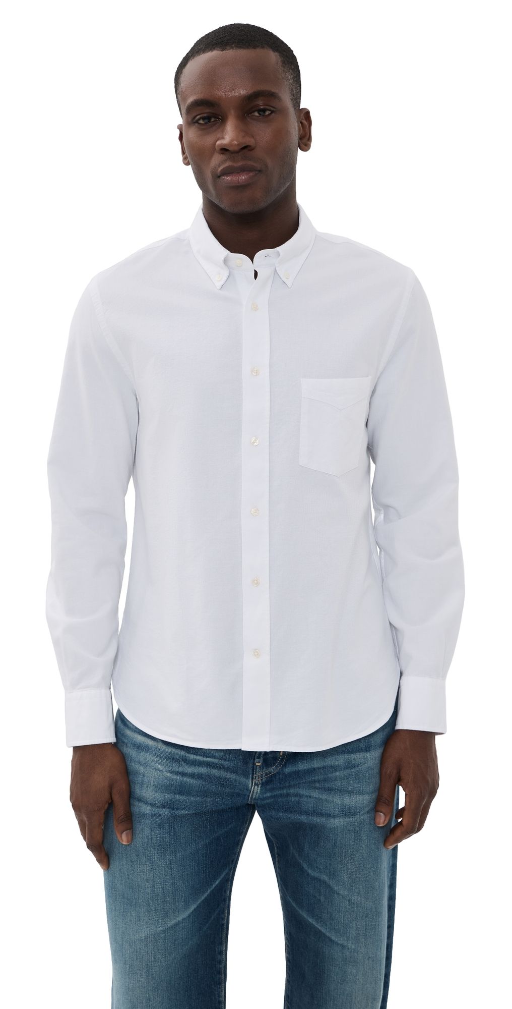 Officine Generale New Oxford Button Down Shirt Optical White M