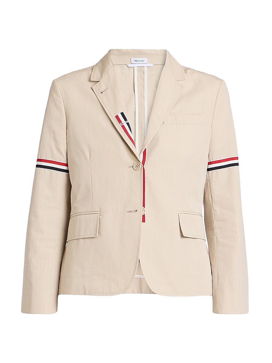 Women's Cotton Single-Breasted Sport Coat - Beige - Size 4