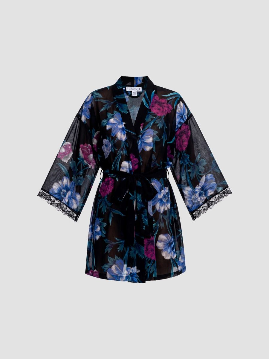 In Bloom Women's Bailee Wrap Robe - Black - Size XS