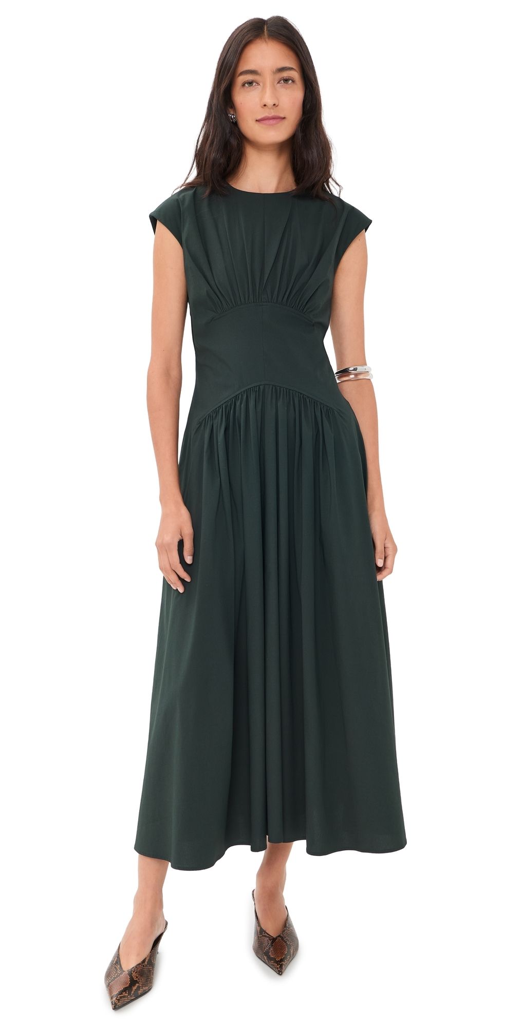 Proenza Schouler White Label Nyssa Dress Dark Green 4