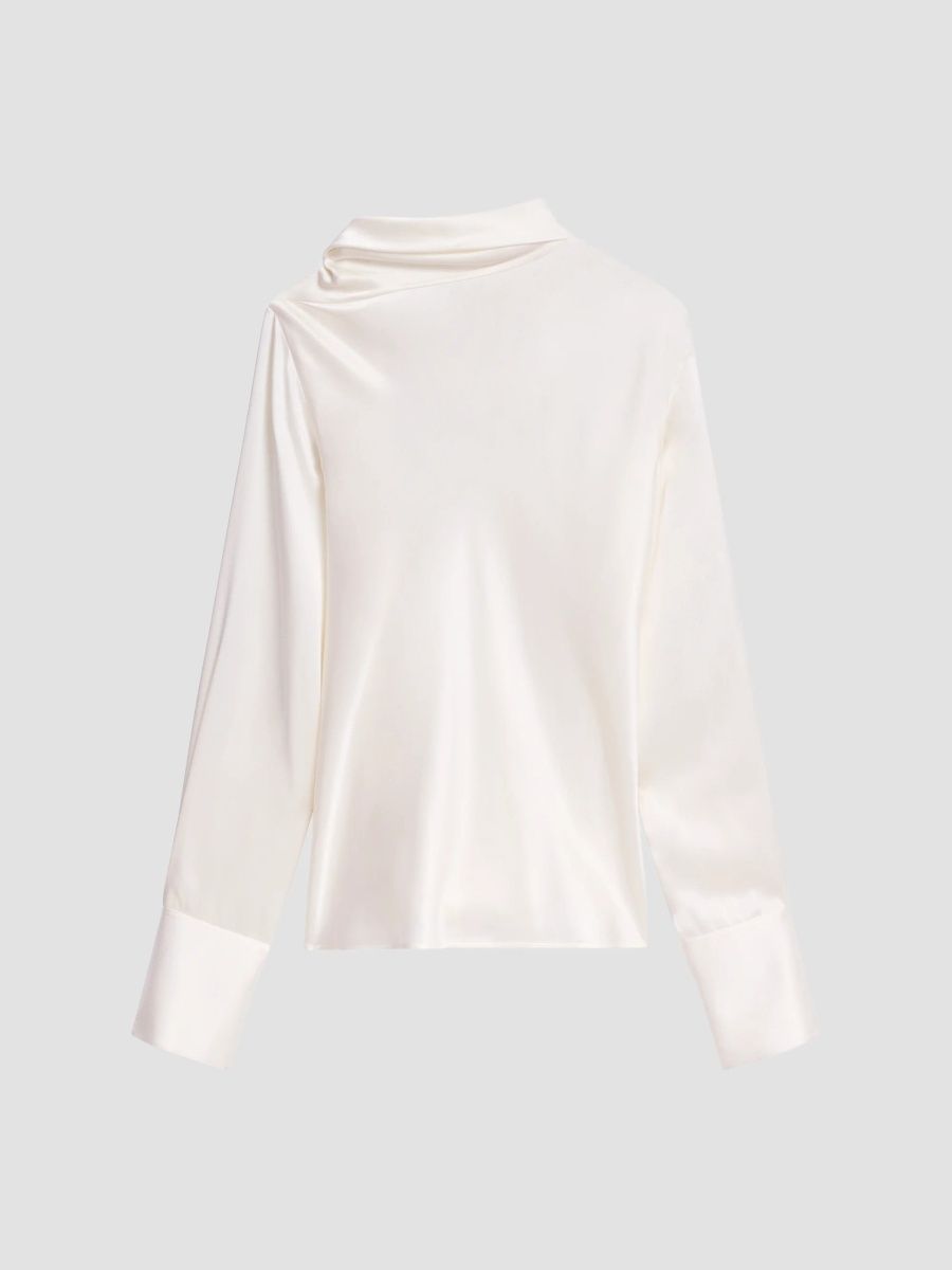 Helmut Lang Women's Silk Scarf Blouse - Ivory - Size Large