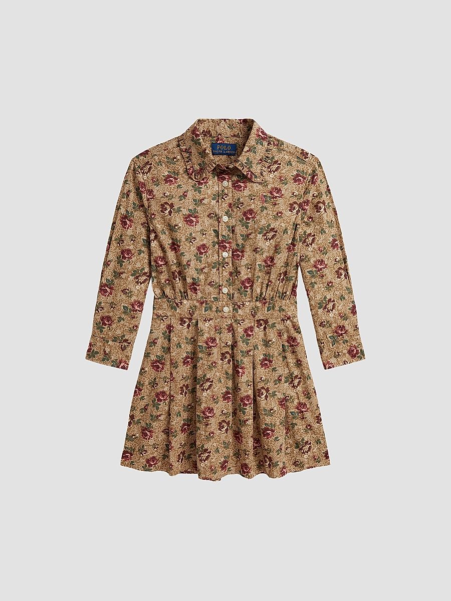 Little Girl's & Girl's Floral Print Shirtdress - Thornbury Rose - Size 8