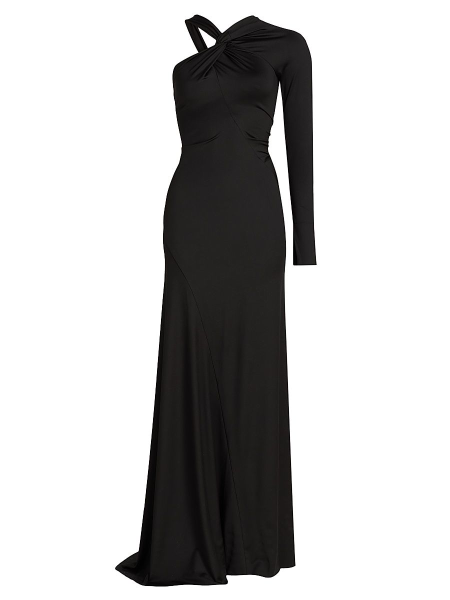 Women's One-Shoulder Gown - Black - Size 0