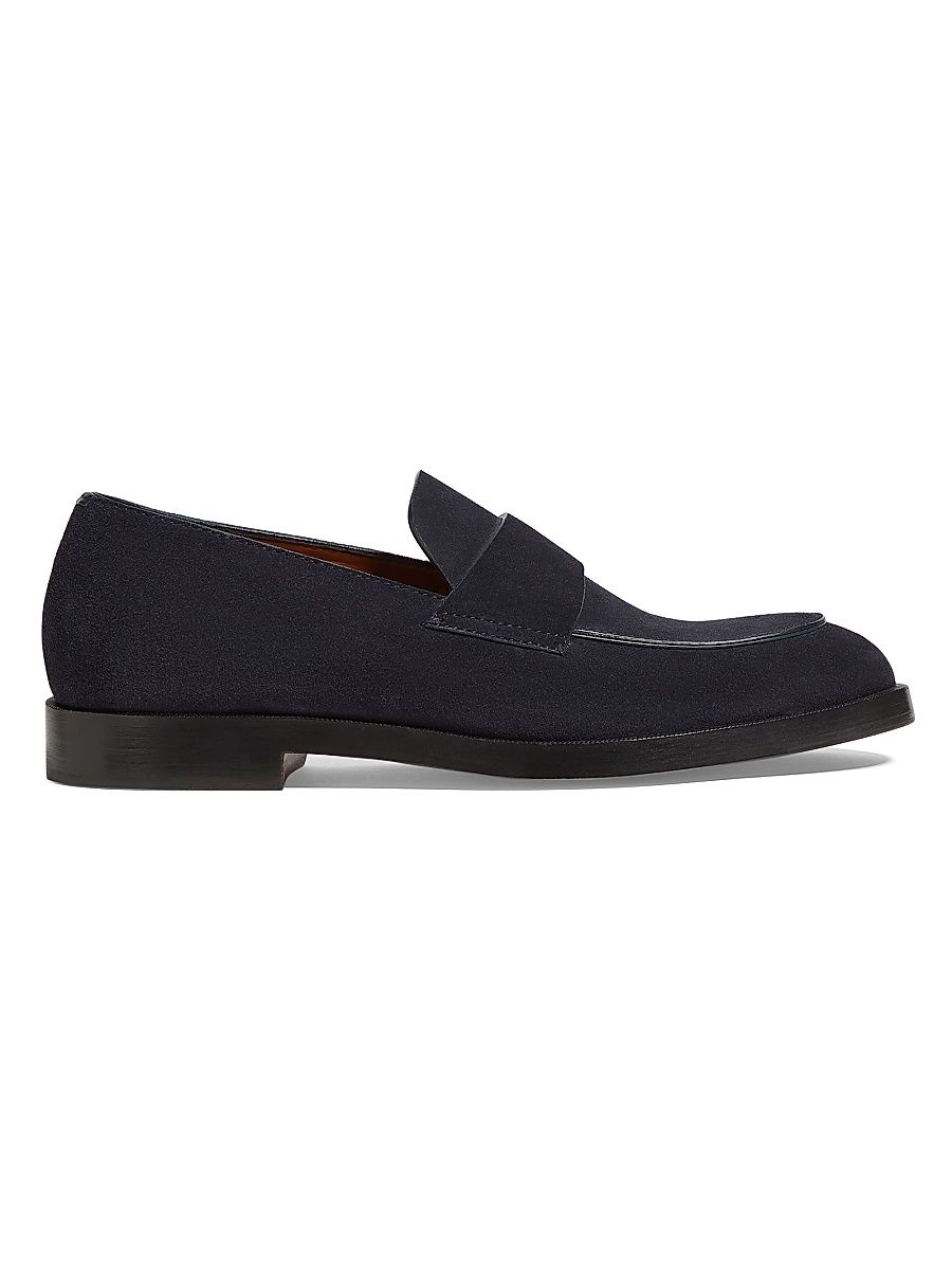 Men's Suede Torino Loafers - Navy Blue - Size 11