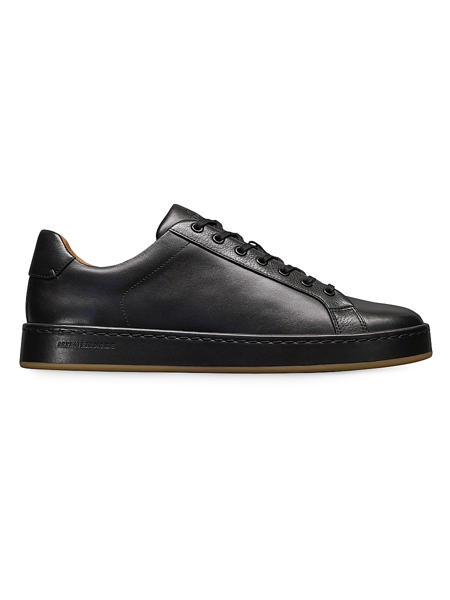 Men's Barnes Leather Low-Top Sneakers - Black - Size 9.5