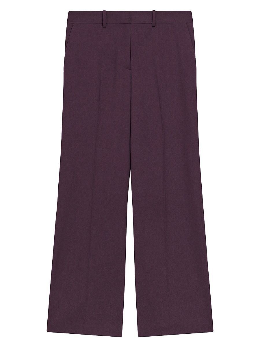 Women's Stretch Wool High-Rise Straight-Leg Pants - Dark Iris - Size 14