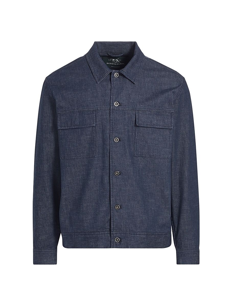 Men's Little Valley Chambray Trucker Jacket - Indigo - Size Small