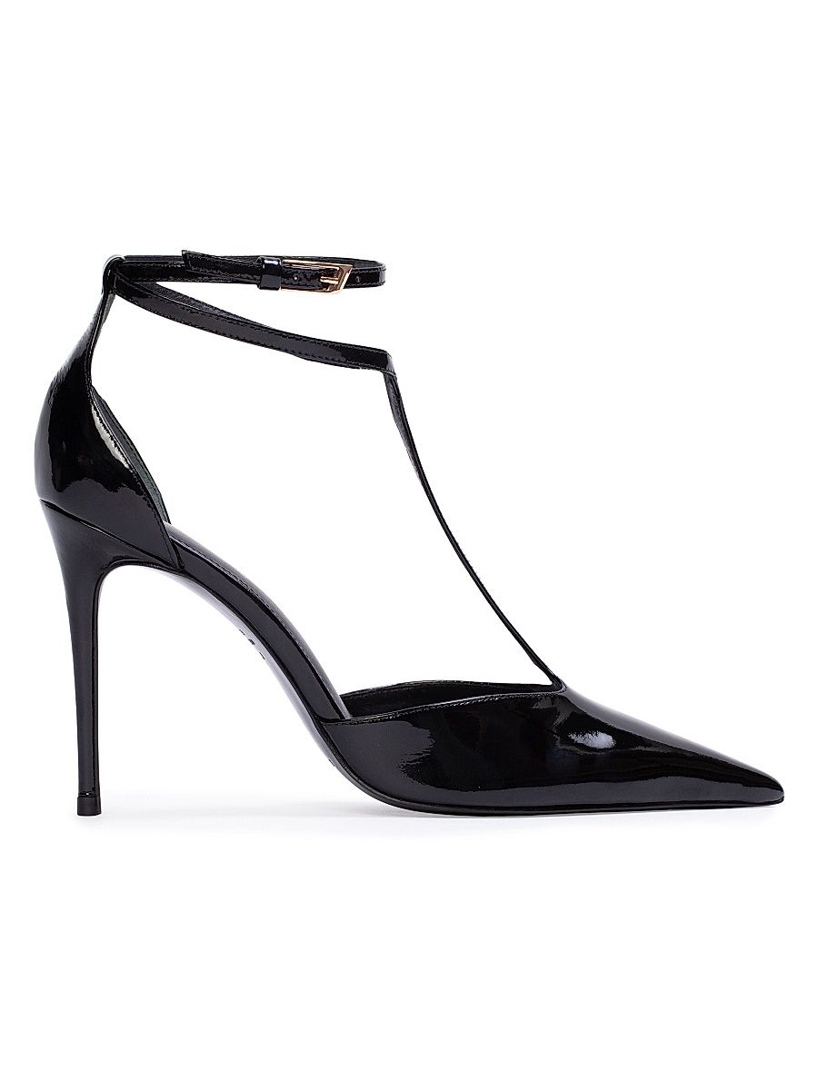 Women's Ruby 100MM Patent Pumps - Black Patent - Size 8