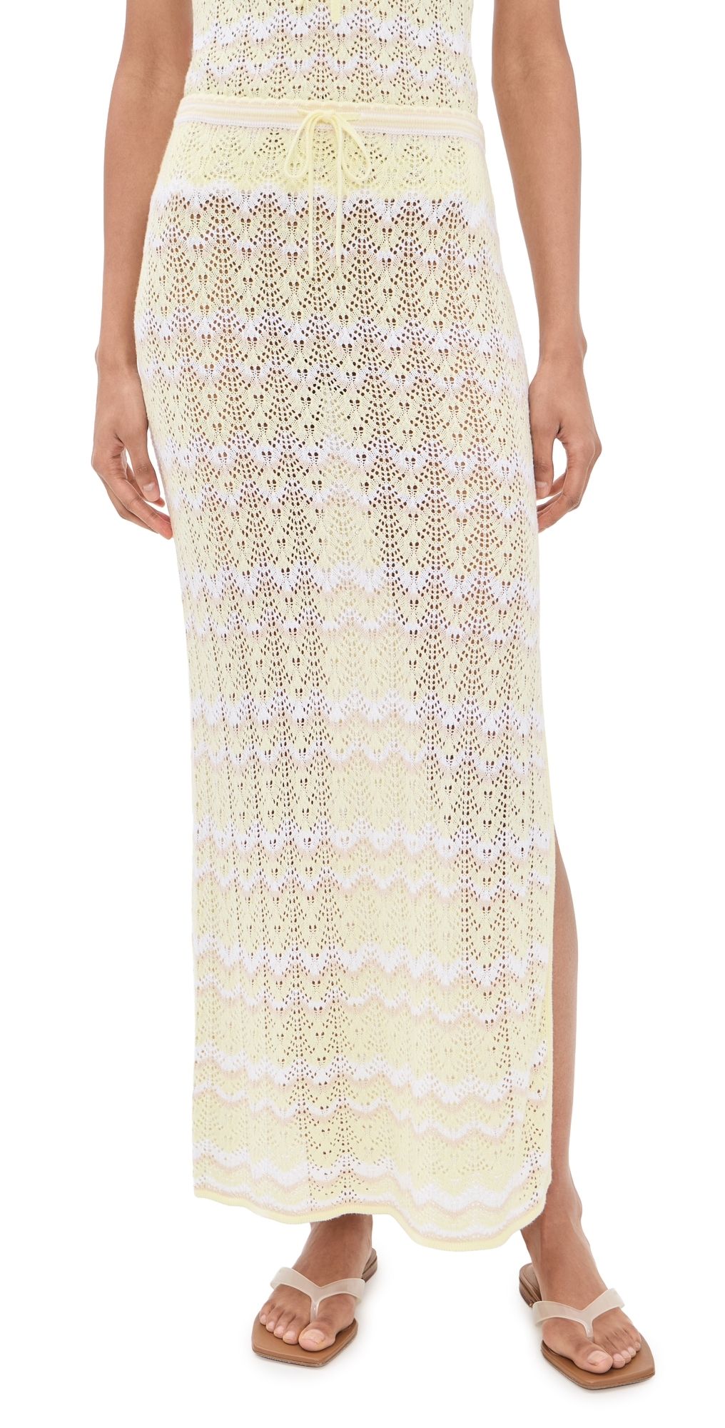 Splendid Eleni Sweater Skirt Lemon Drop Multi XL