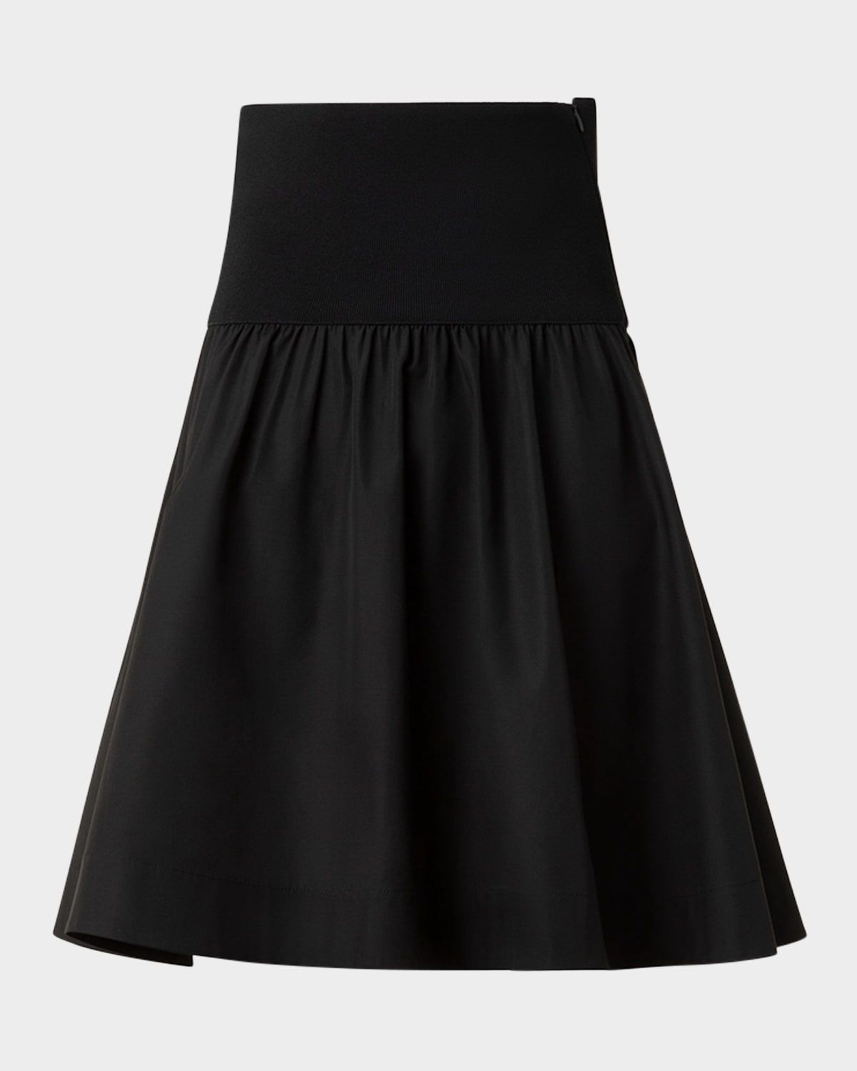 Wide Waistband Cotton Poplin Skirt