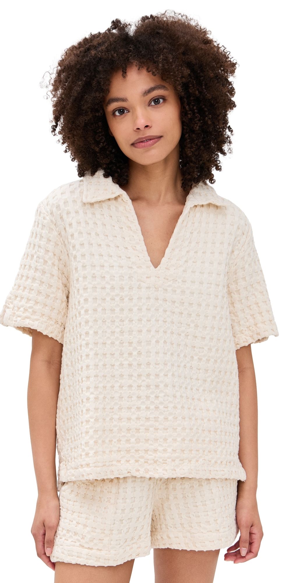 OAS Jaffa Waffle Shirt Ecru S