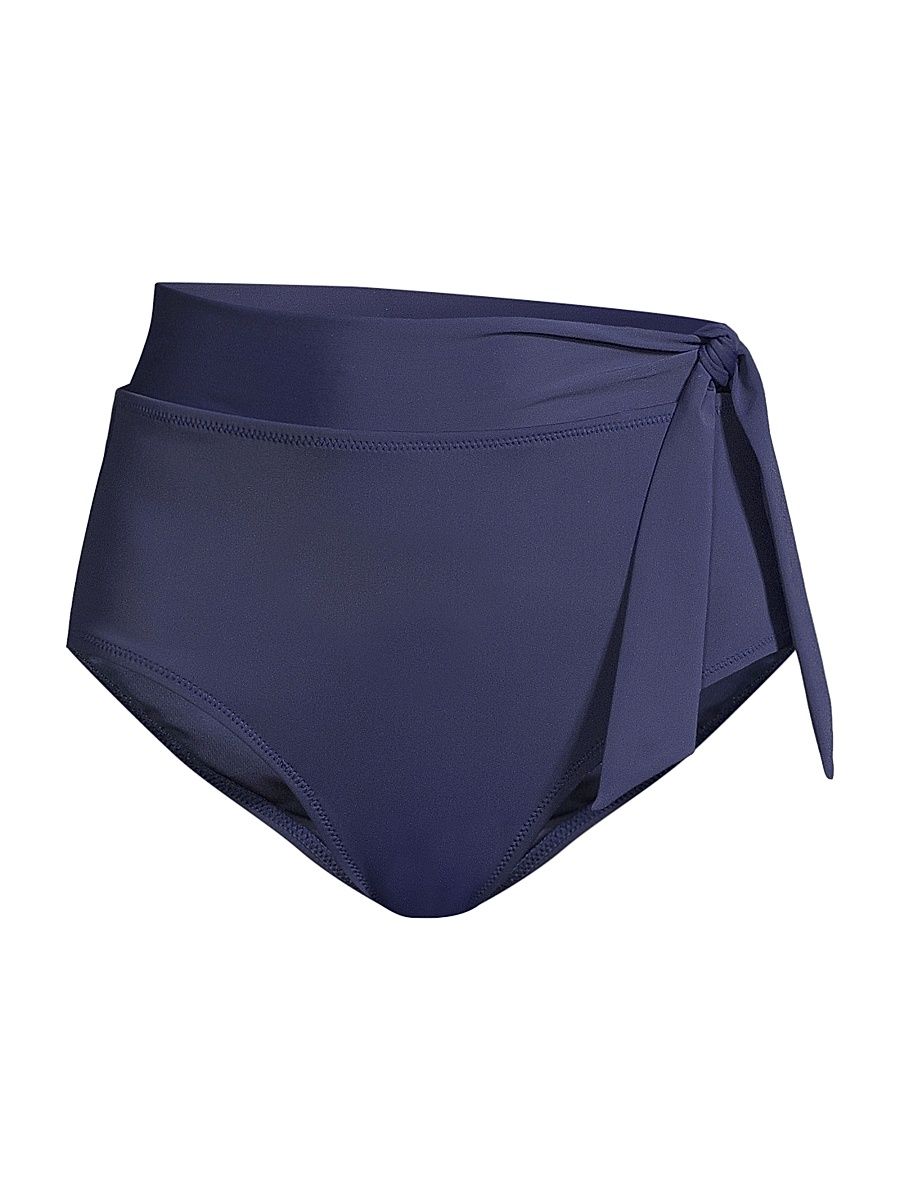 Women's Tie-Waist Bikini Bottom - Navy - Size Small