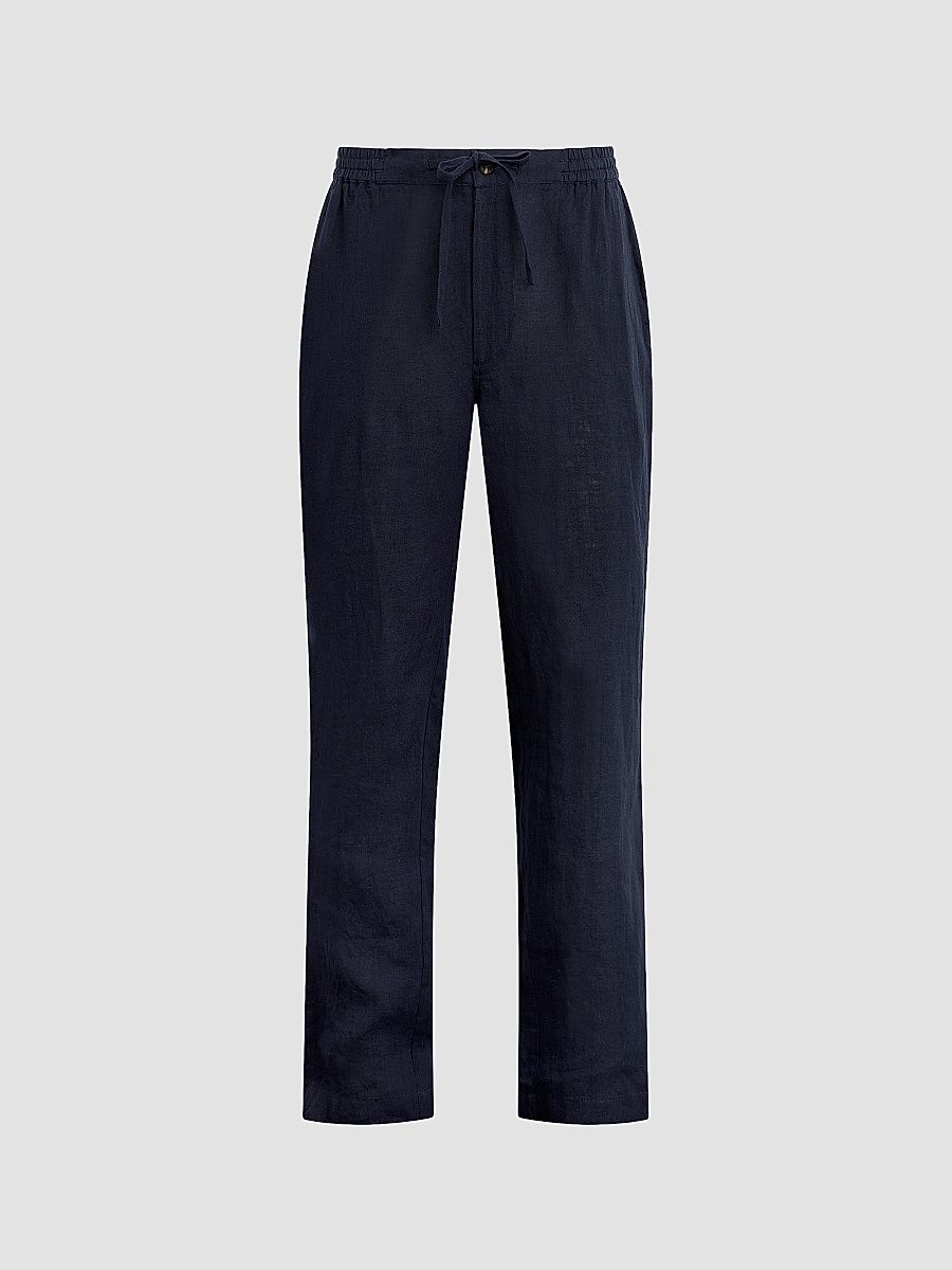 Joe's Jeans Men's Linen Drawstring Straight-Leg Pants - Baritone Blue - Size XXL