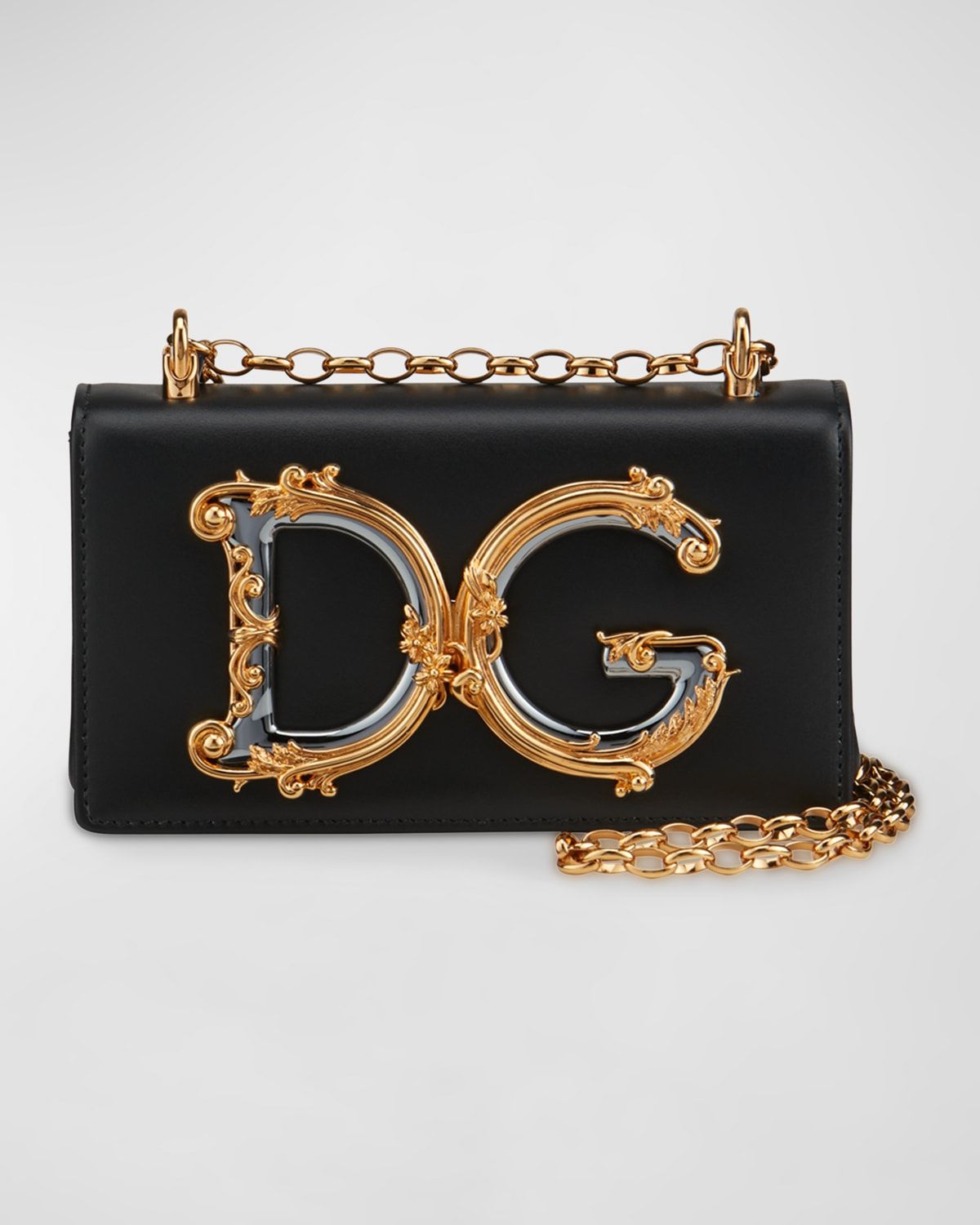 DG Girls Barocco Leather Shoulder Bag