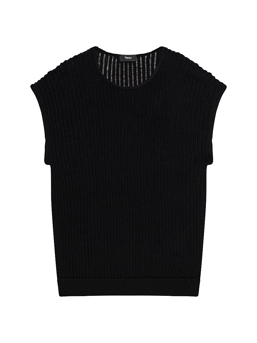 Women's Sheen Cotton Easy Vest - Deep Navy - Size Large