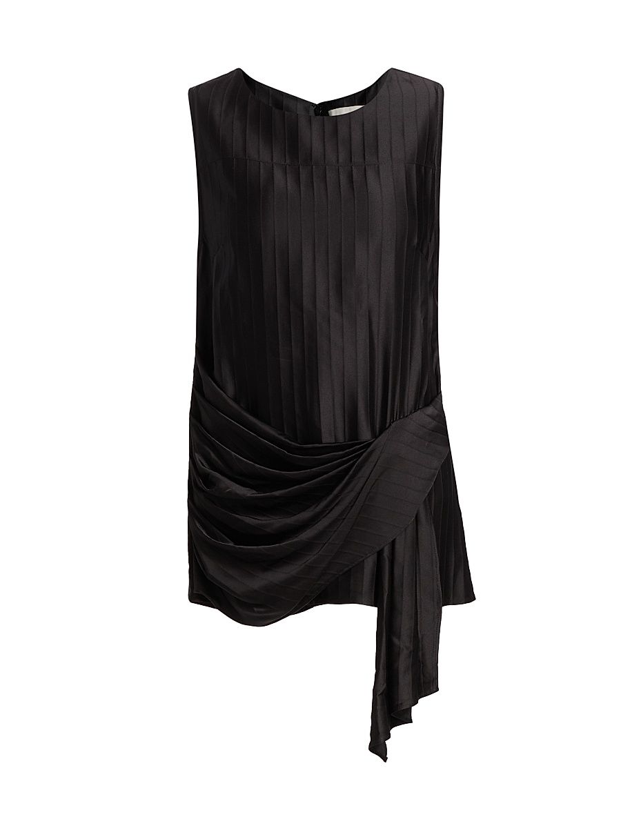 Women's Fonda Draped Asymmetric Top - Black - Size XS