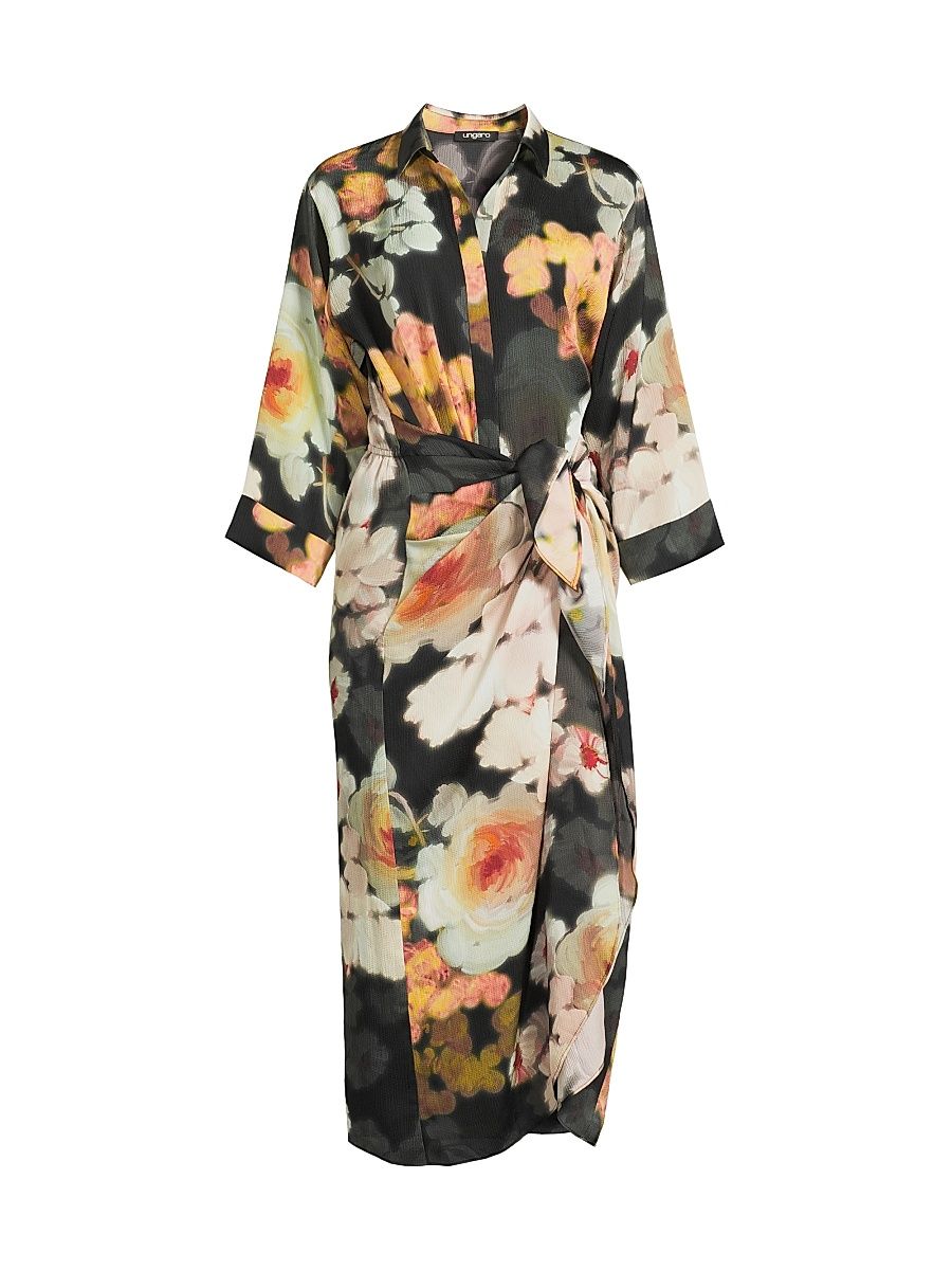 Women's Imani Printed Sheath Midi-Dress - Black Multi - Size XXL