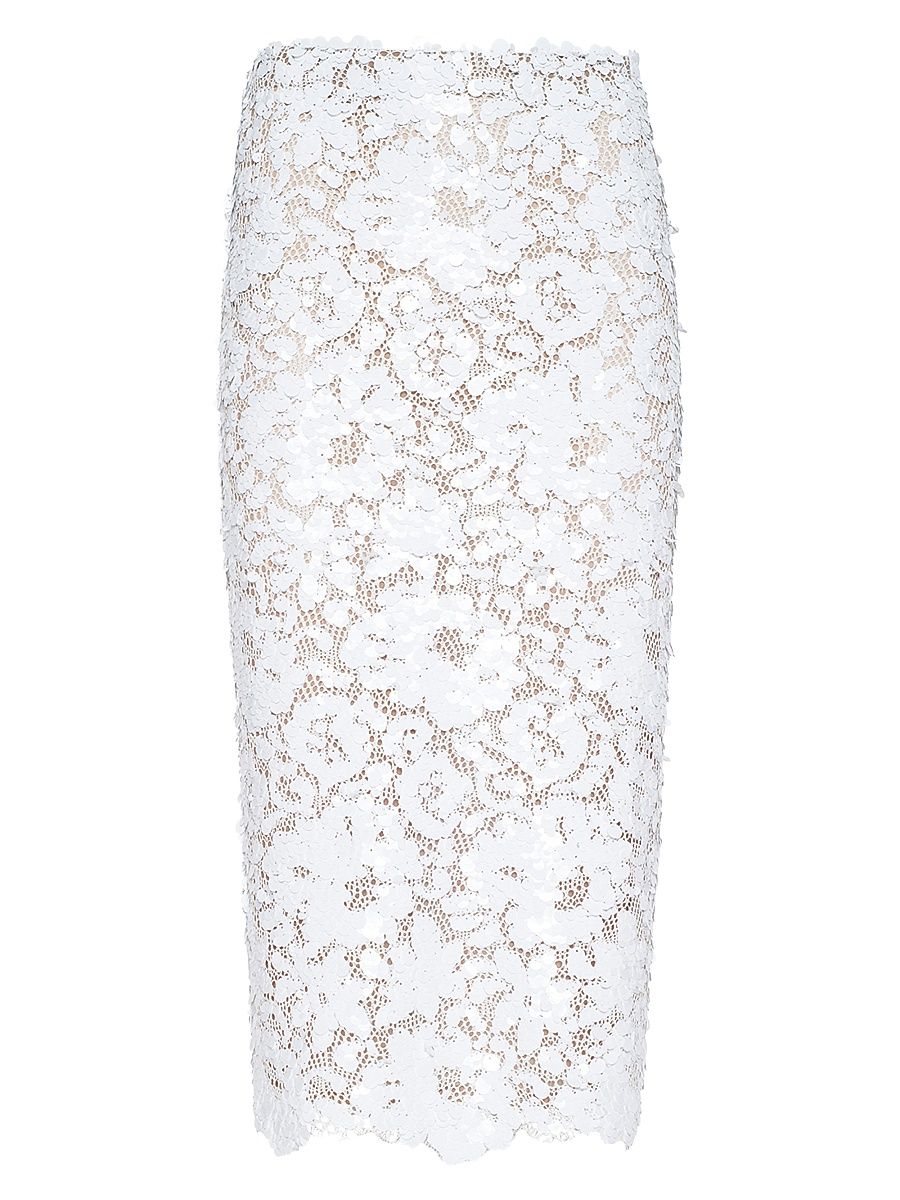 Women's Makena Lace Pencil Skirt - White - Size 8