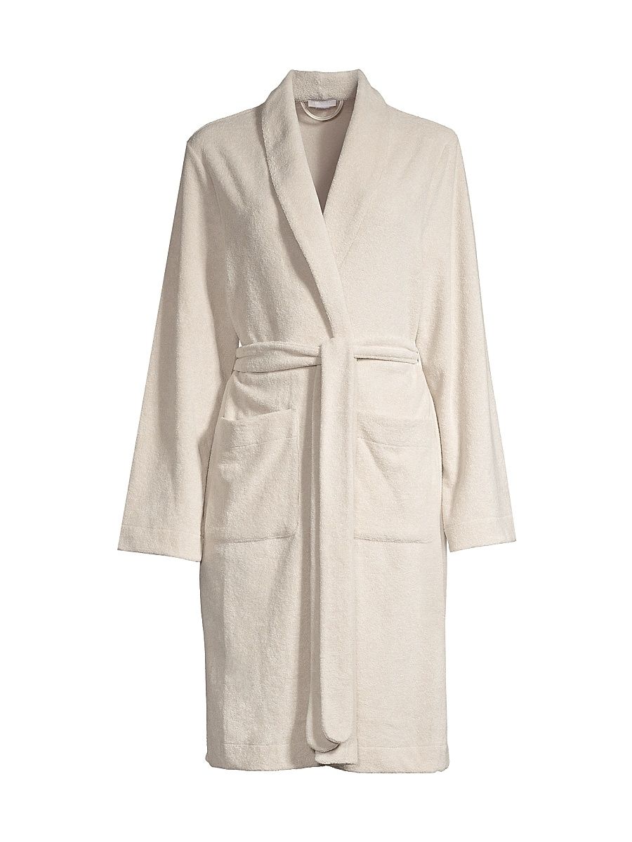 Hanro Women's Plush Wrap Robe - Moonlight - Size XL