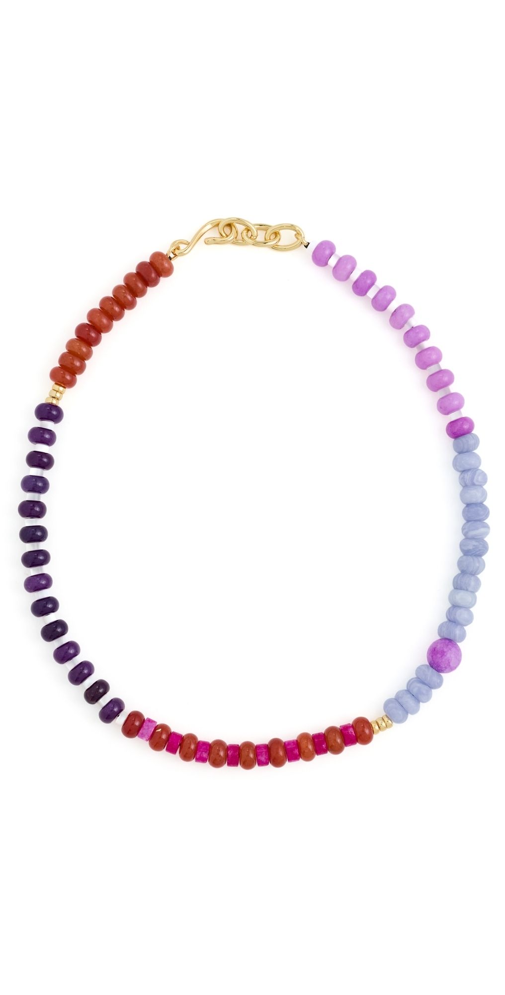 Madewell Stripe Stone Beaded Necklace WARM WISTERIA One Size