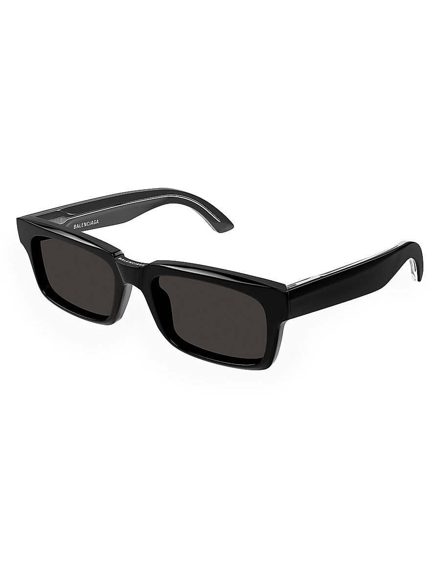 Men's Weekend 55MM Rectangular Sunglasses - Black Dark Grey