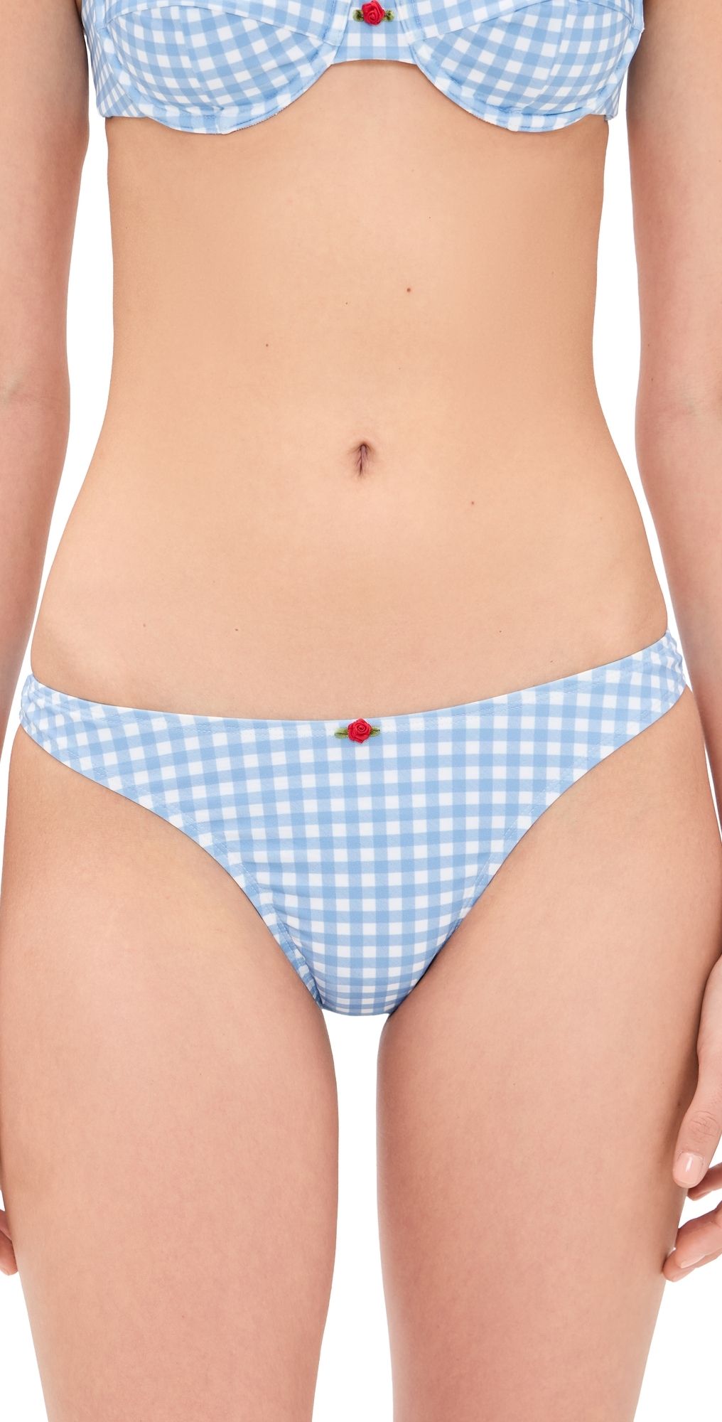 Bananhot Jussy Bikini Bottoms Light Blue Gingham XS