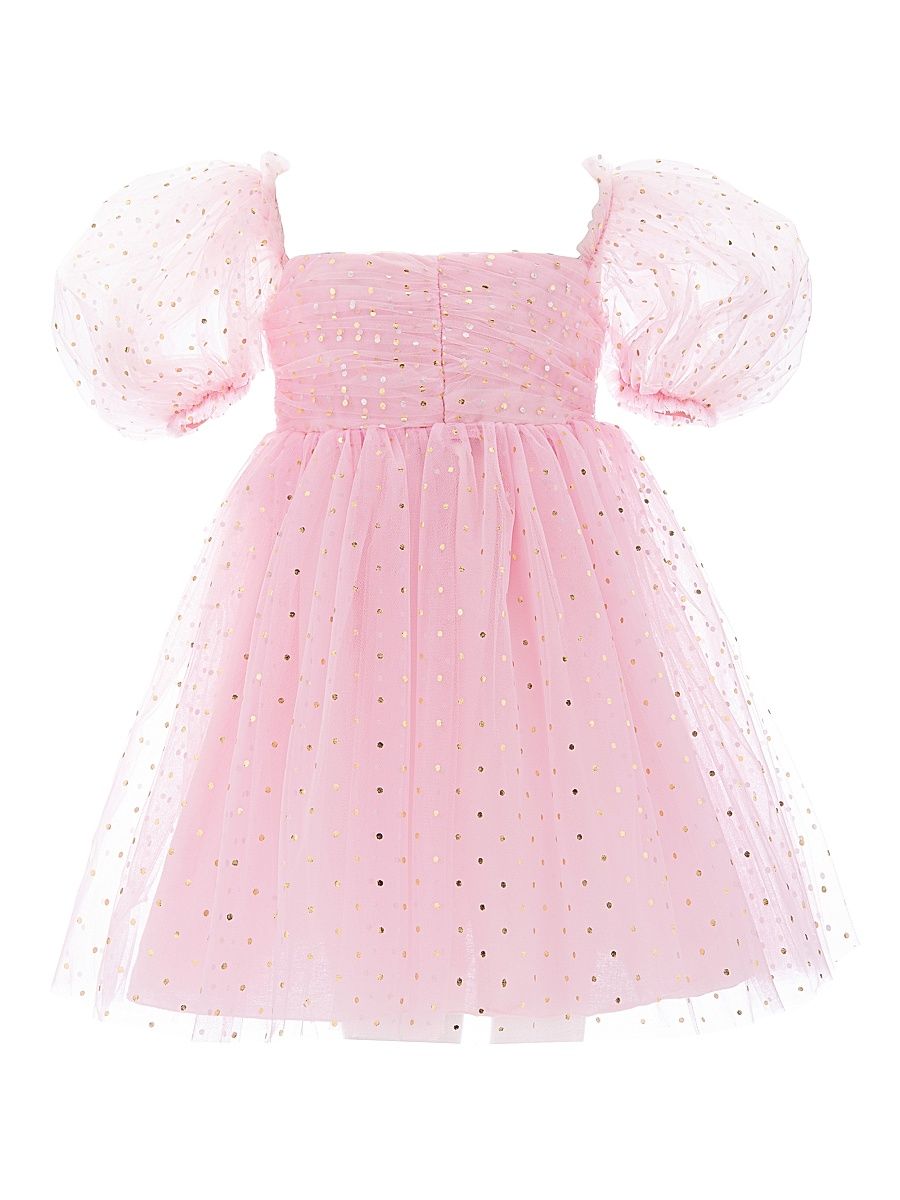 Little Girl's & Girl's Tulle Puff Sleeve Dress - Pink - Size 6