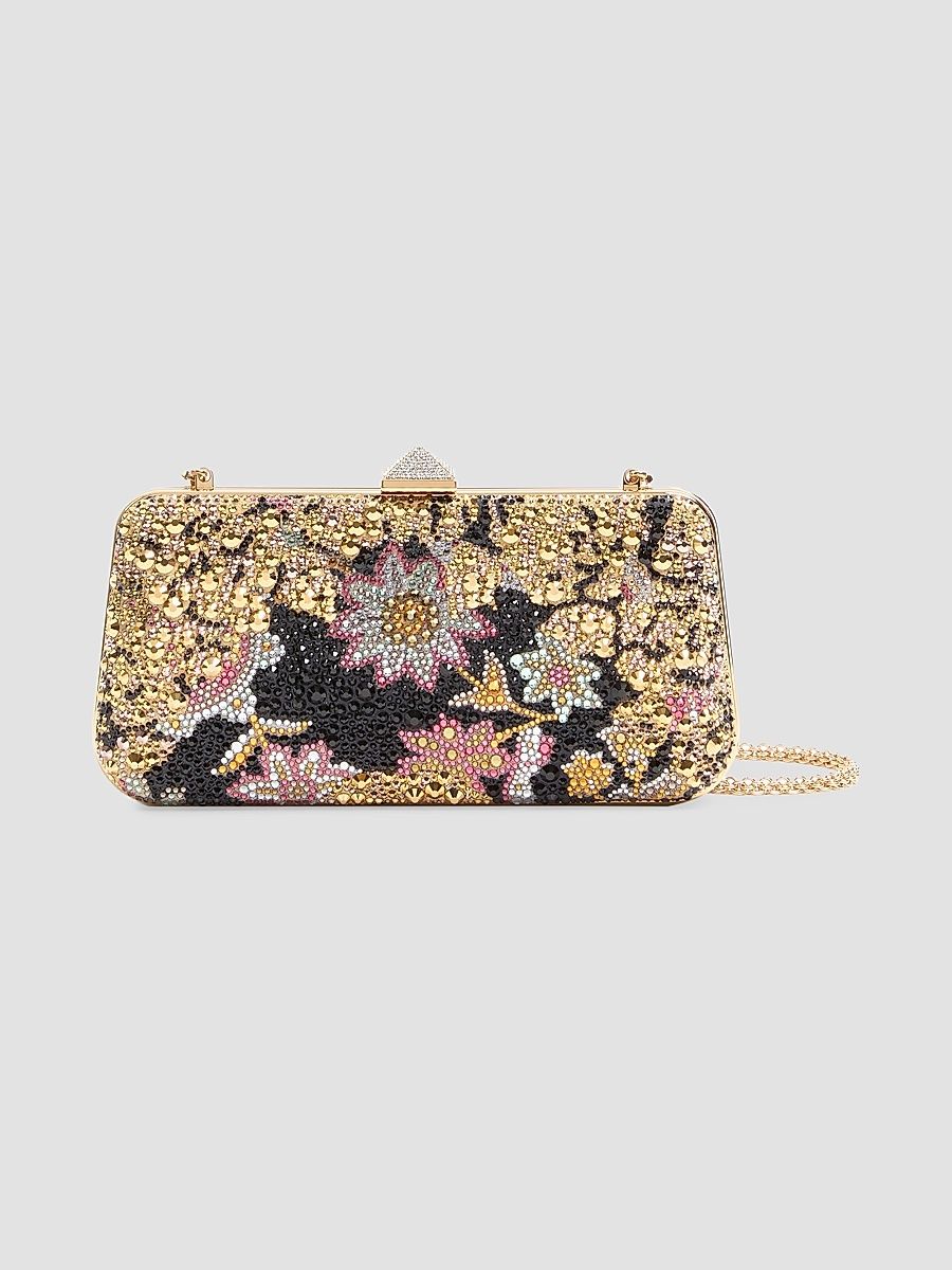 Women's Carry Secrets Minaudiere Clutch with Rhinestones - Multicolour Crystal