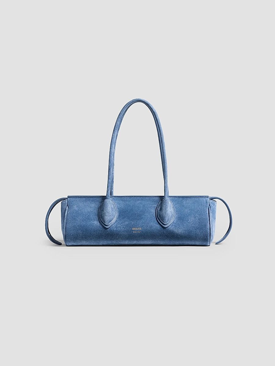 Khaite Women's Donna Soft Suede E/W Shoulder Bag - Ebano