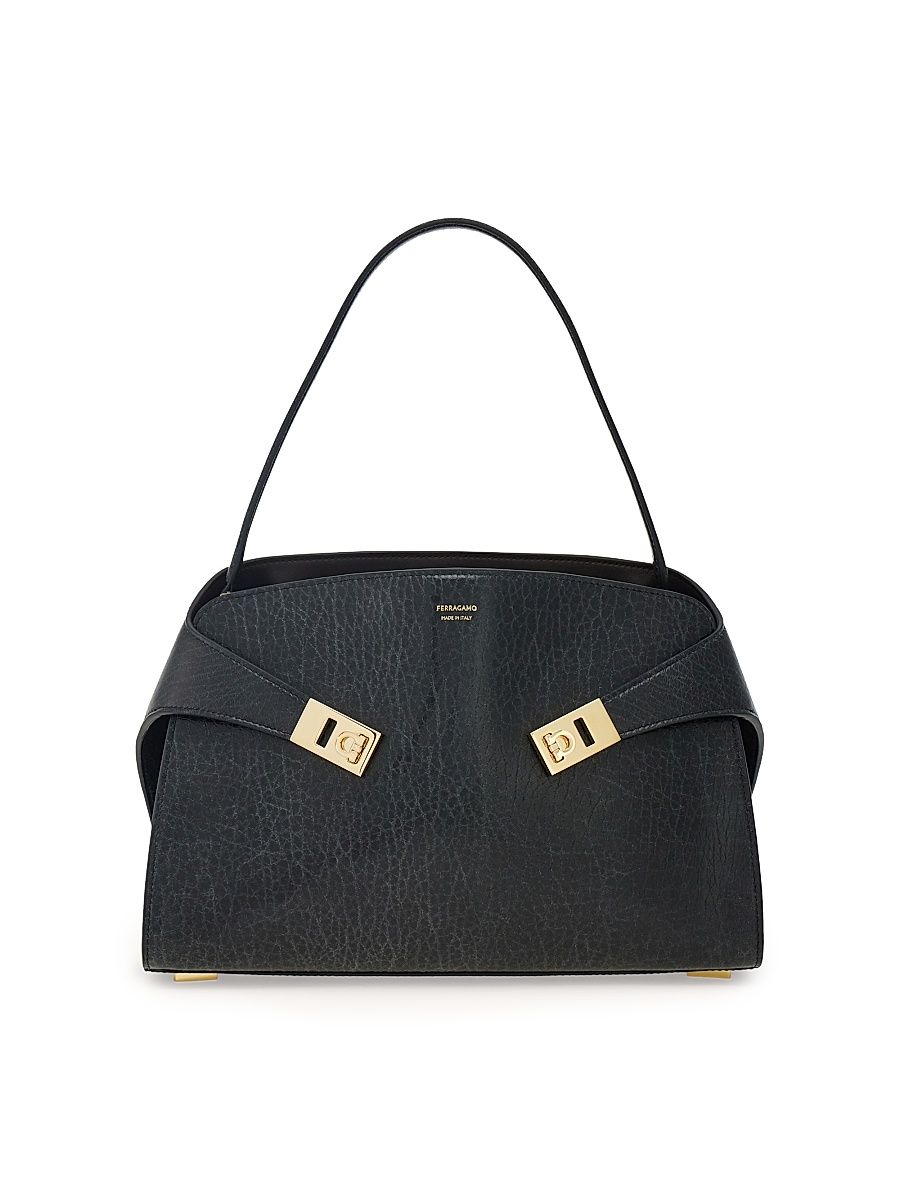 Women's Hug Leather Shoulder Bag - Nero