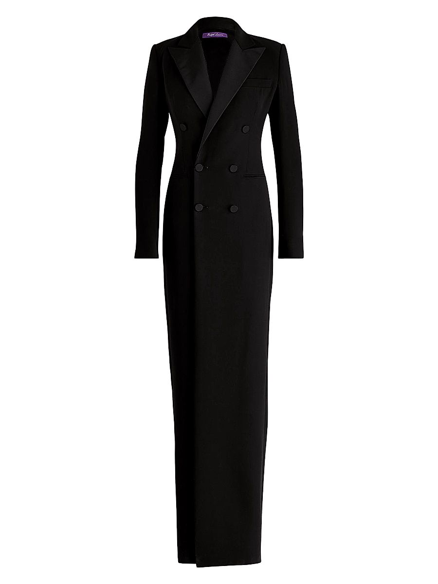 Women's Kristian Silk Tuxedo Dress - Black - Size 8
