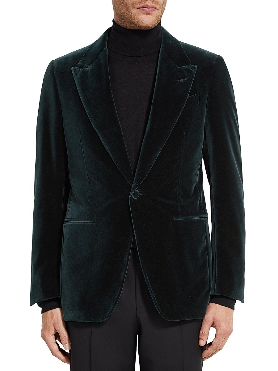 Men's Cotton Jacket - Dark Teal Green - Size 46