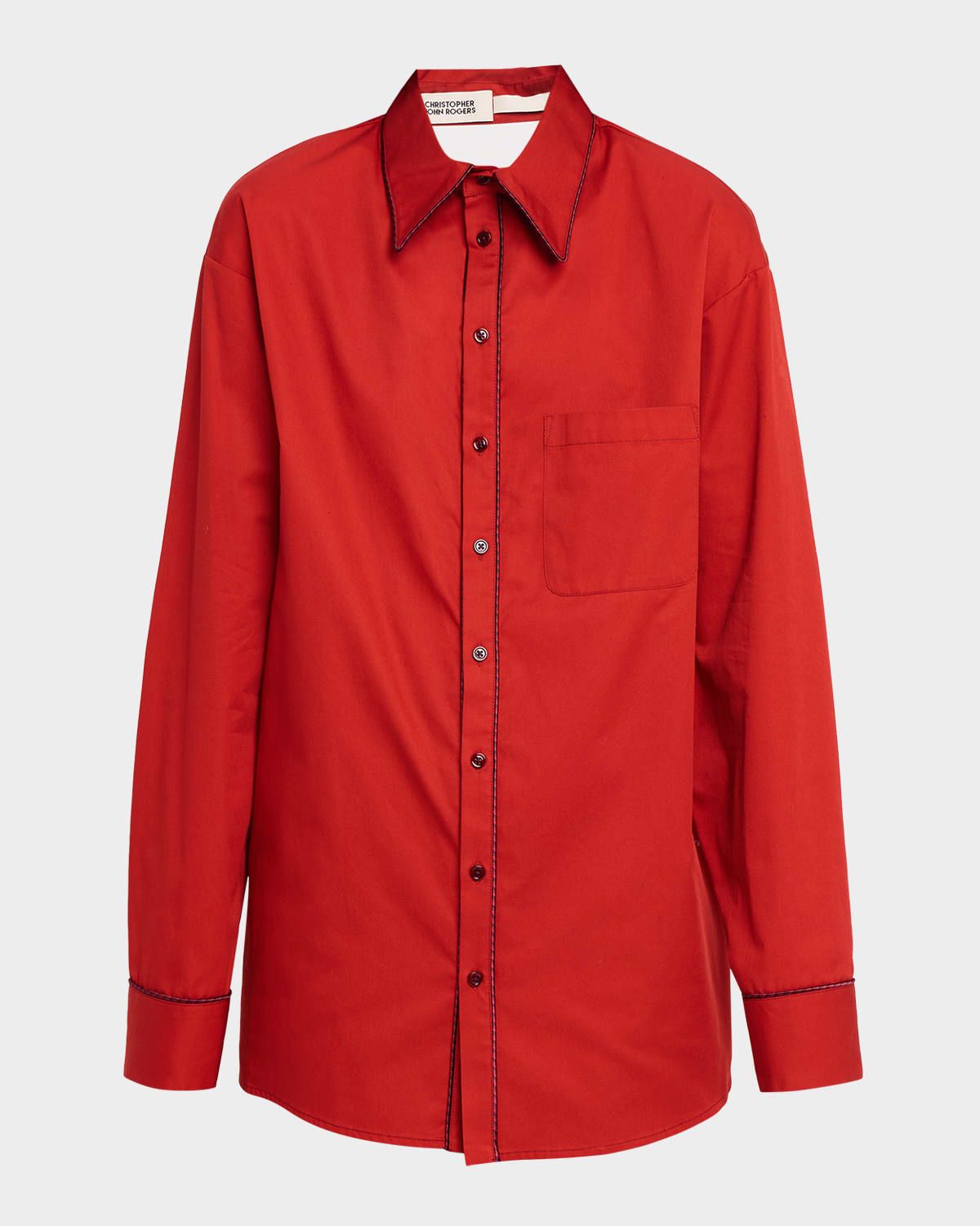 Convertible Jumbo Cotton Twill Shirt